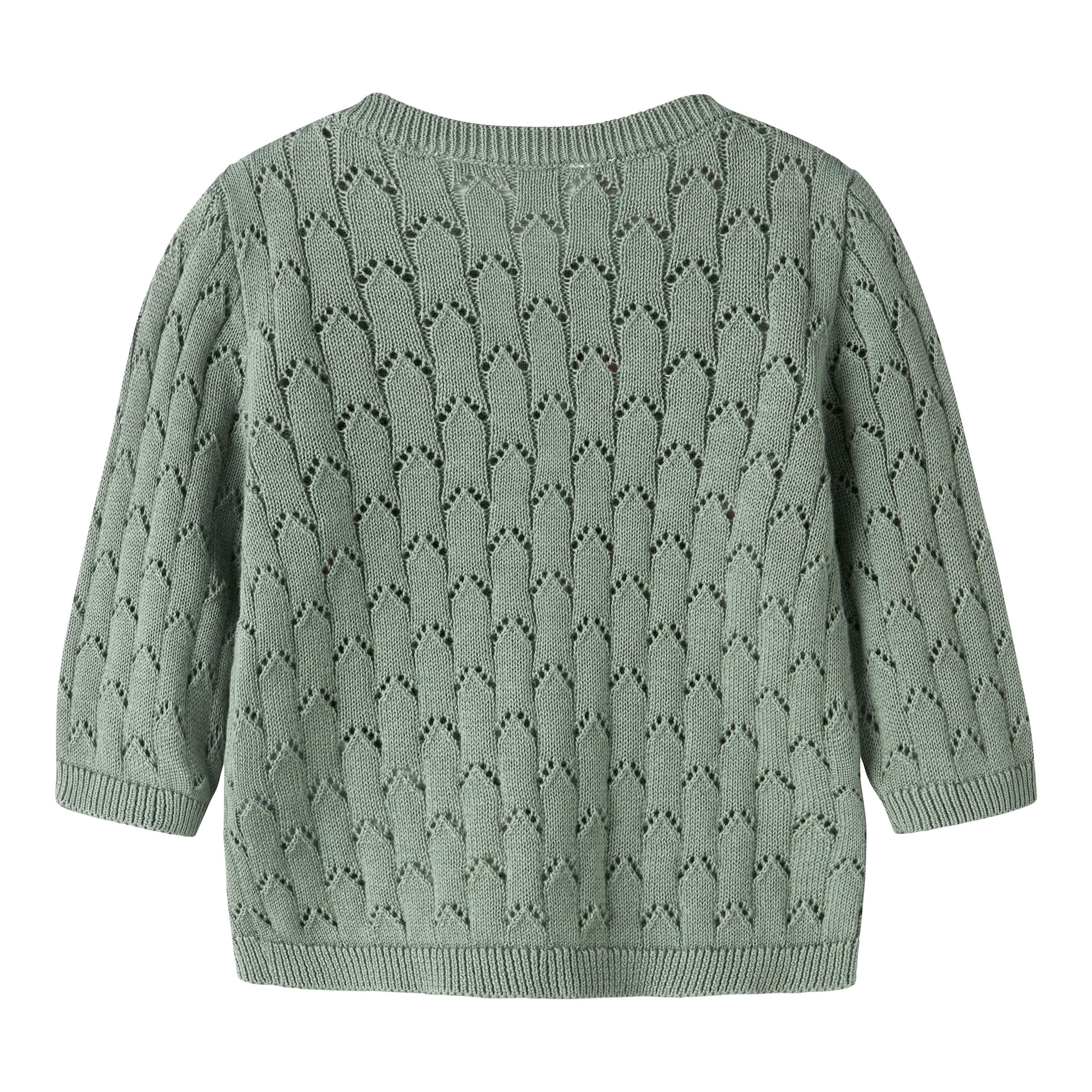 Name It Ajour-Strickjacke Blumenstickerei