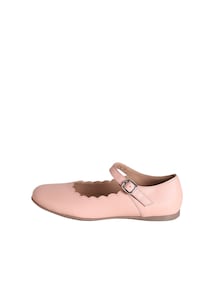 Leder-Ballerinas mit Wellensaum Mädchen