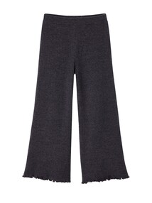 Rippstrick-Leggings Wide-Leg mit Rüschen