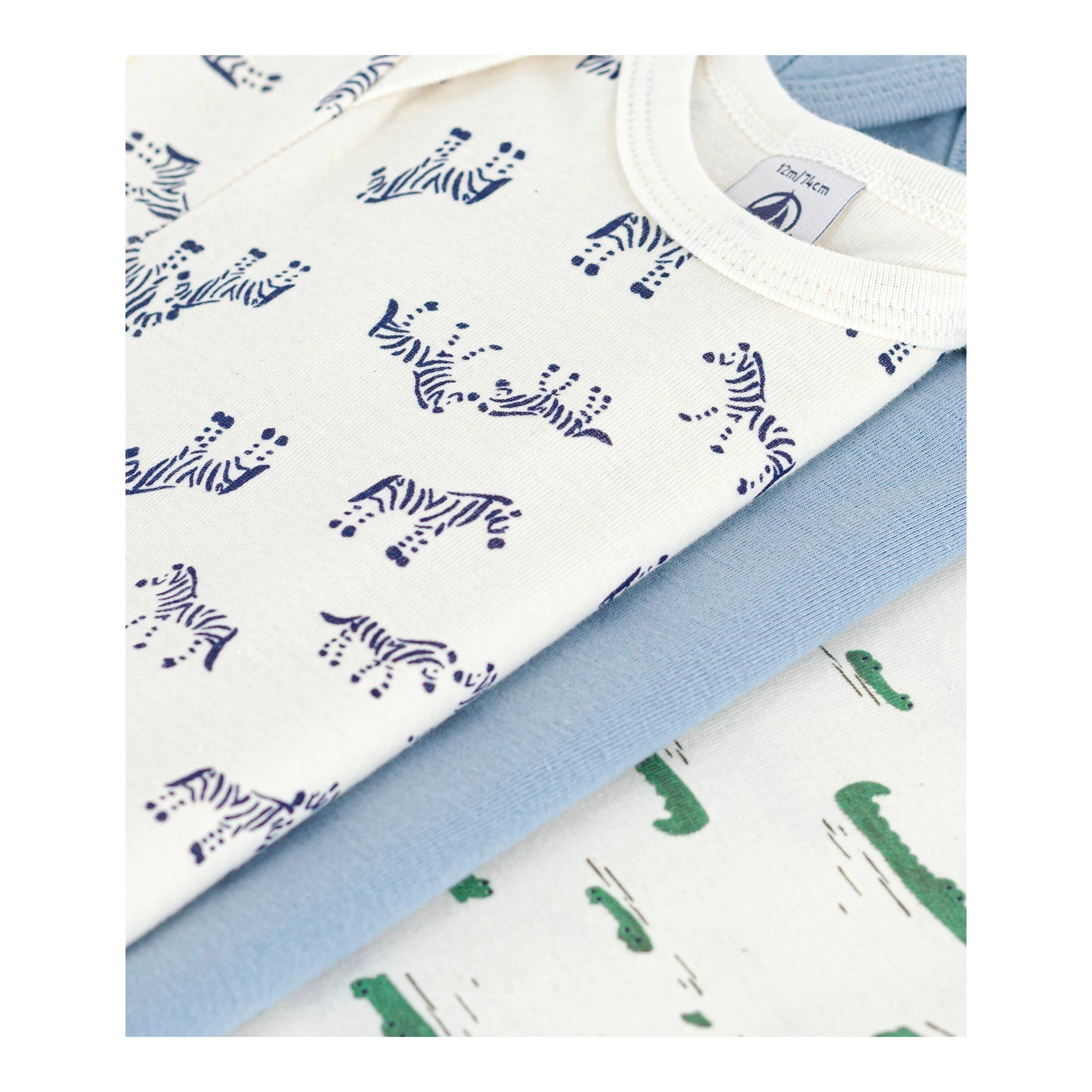 3er-Pack Bodys kurzarm Krokodile Zebras