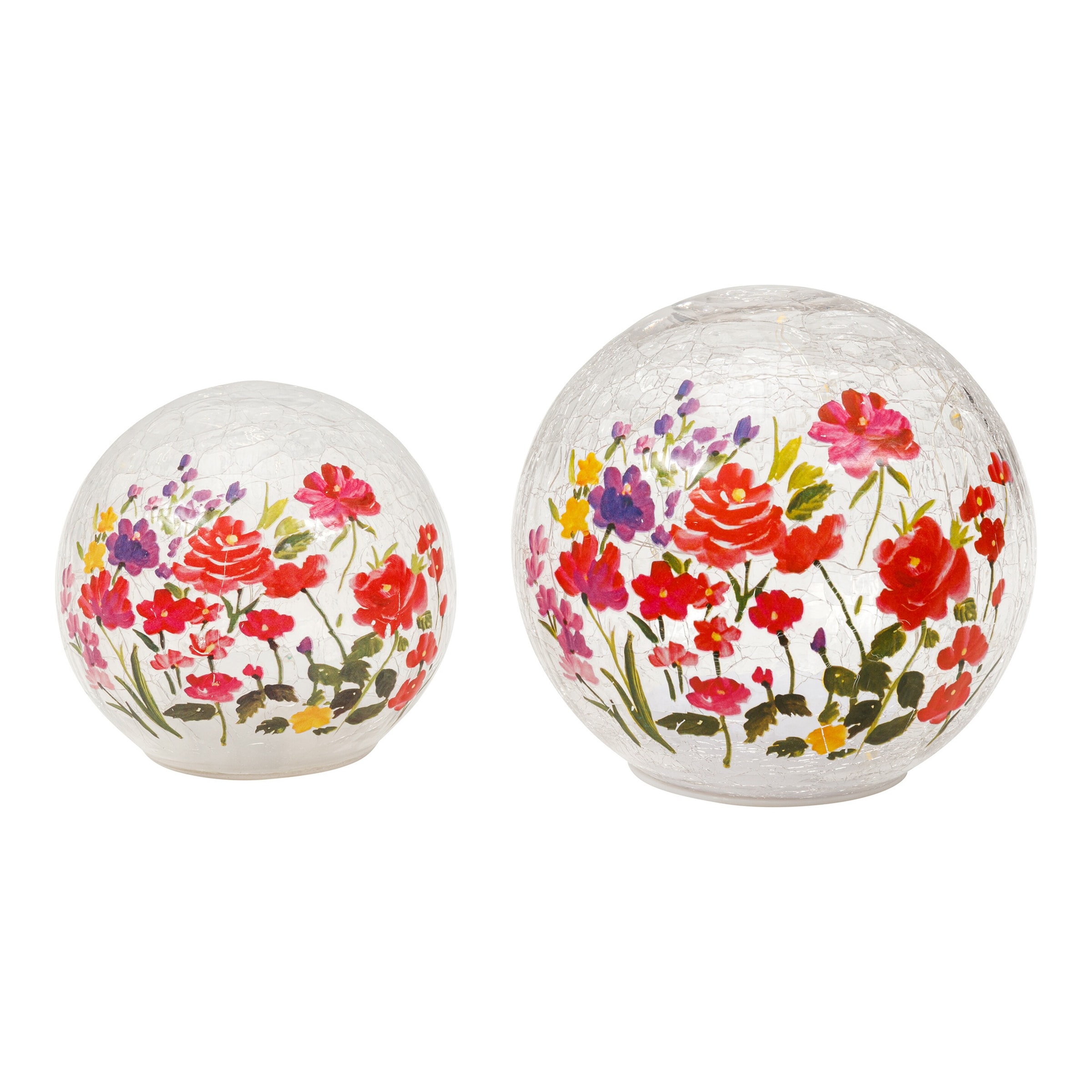 LED-Glaskugel-Set "Blumenmeer"