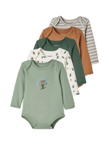 5er-Pack Baby Langarm-Bodys, Schlupfform