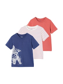 3er-Pack T-Shirts Jungen, Recycling-Baumwolle BASIC