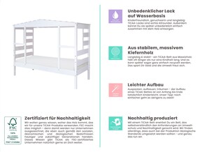 Hausbett mit Bettkasten "Amelie" Kiefer Weiß
