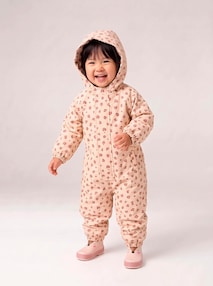 Bedruckter Regenanzug mit Kapuze für Babys, Fleece-Futter