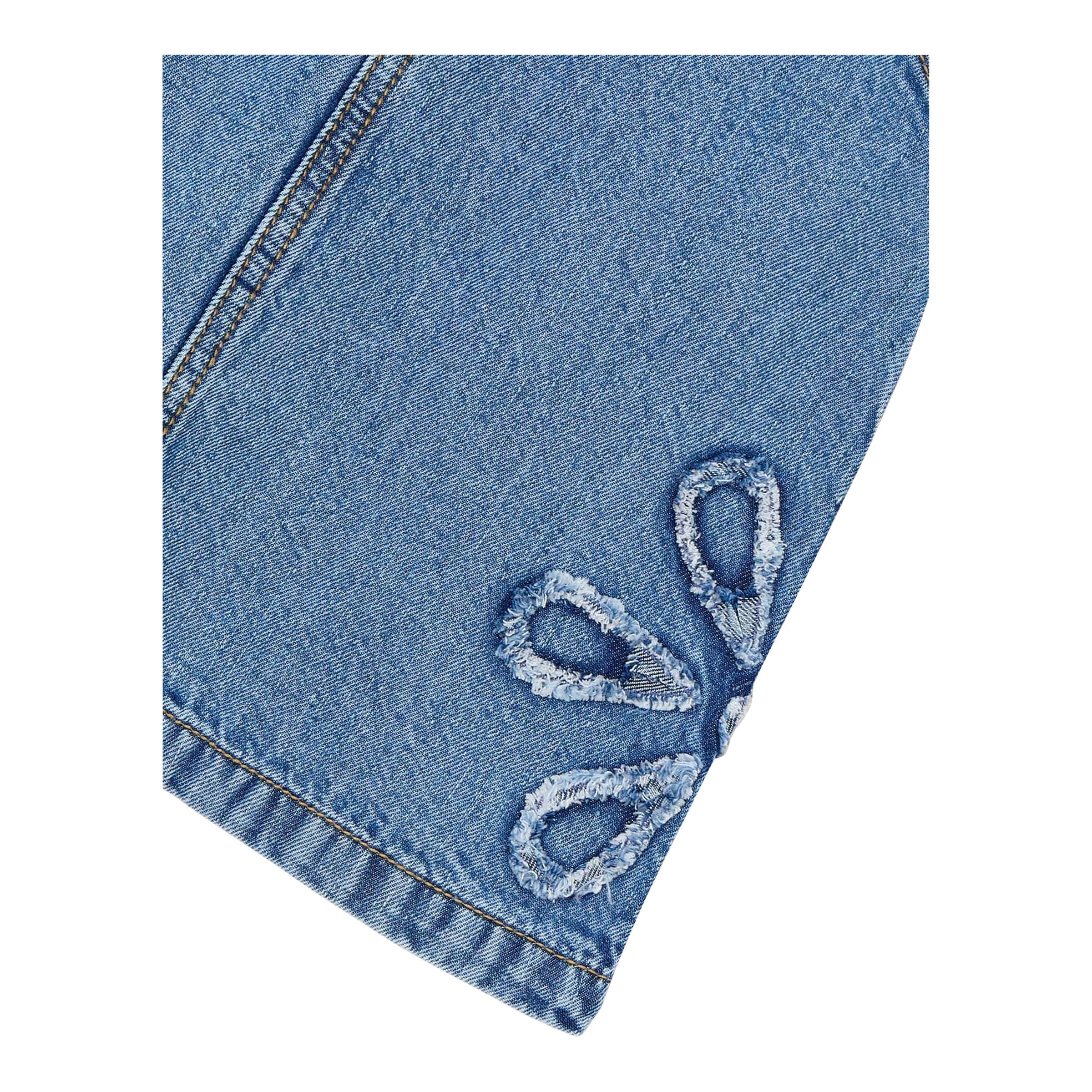 Jeans-Latzkleid Blumen