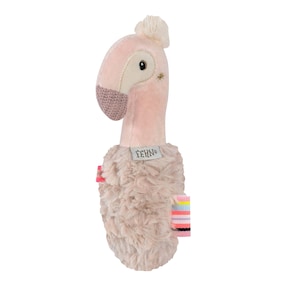 Hochet long flamant rose 16 cm