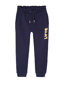 Mädchen Jogginghose mit Motiv am Bein, Recycling-Polyester