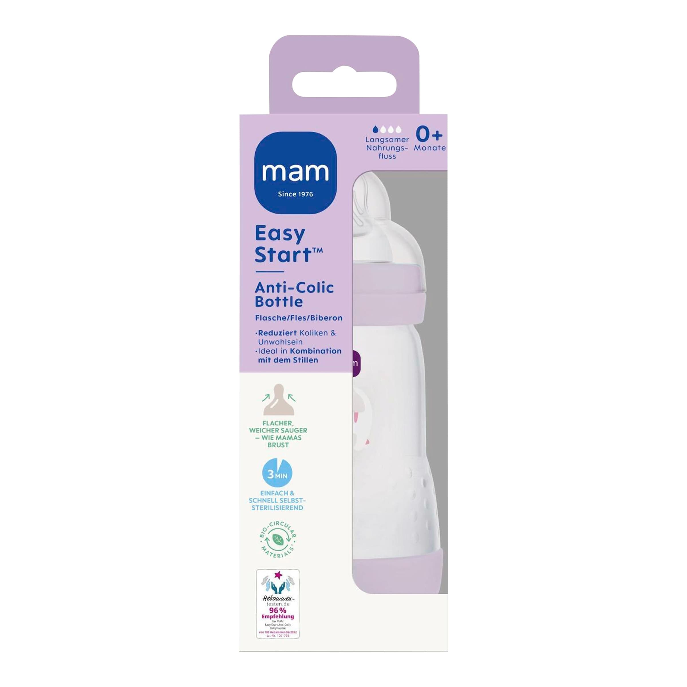 Mam Babyflasche Easy Start matt, Anti-Kolik, 260 ml, ab 0M