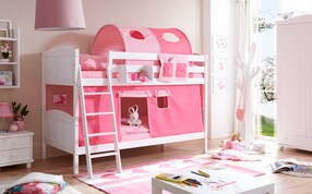 Etagenbett "Erni" Country Kiefer weiß Classic