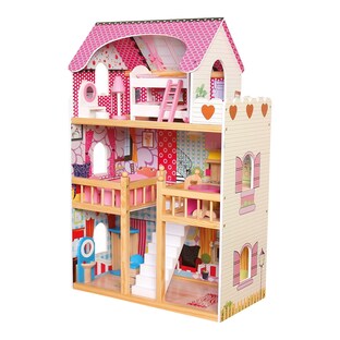 Maison de poupées 3 étages avec mobilier