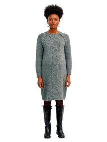 Strickkleid mit Zopfmuster und Wollanteil für Schwangerschaft und Stillzeit