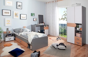 Jugendzimmer "Mira", 4-tlg, Grau