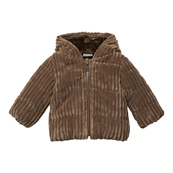 Cord-Steppjacke mit Kapuze Plüschfutter