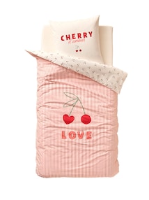 Gestreiftes Bettwäsche-Set mit Recycling-Baumwolle Kinder CHERRY