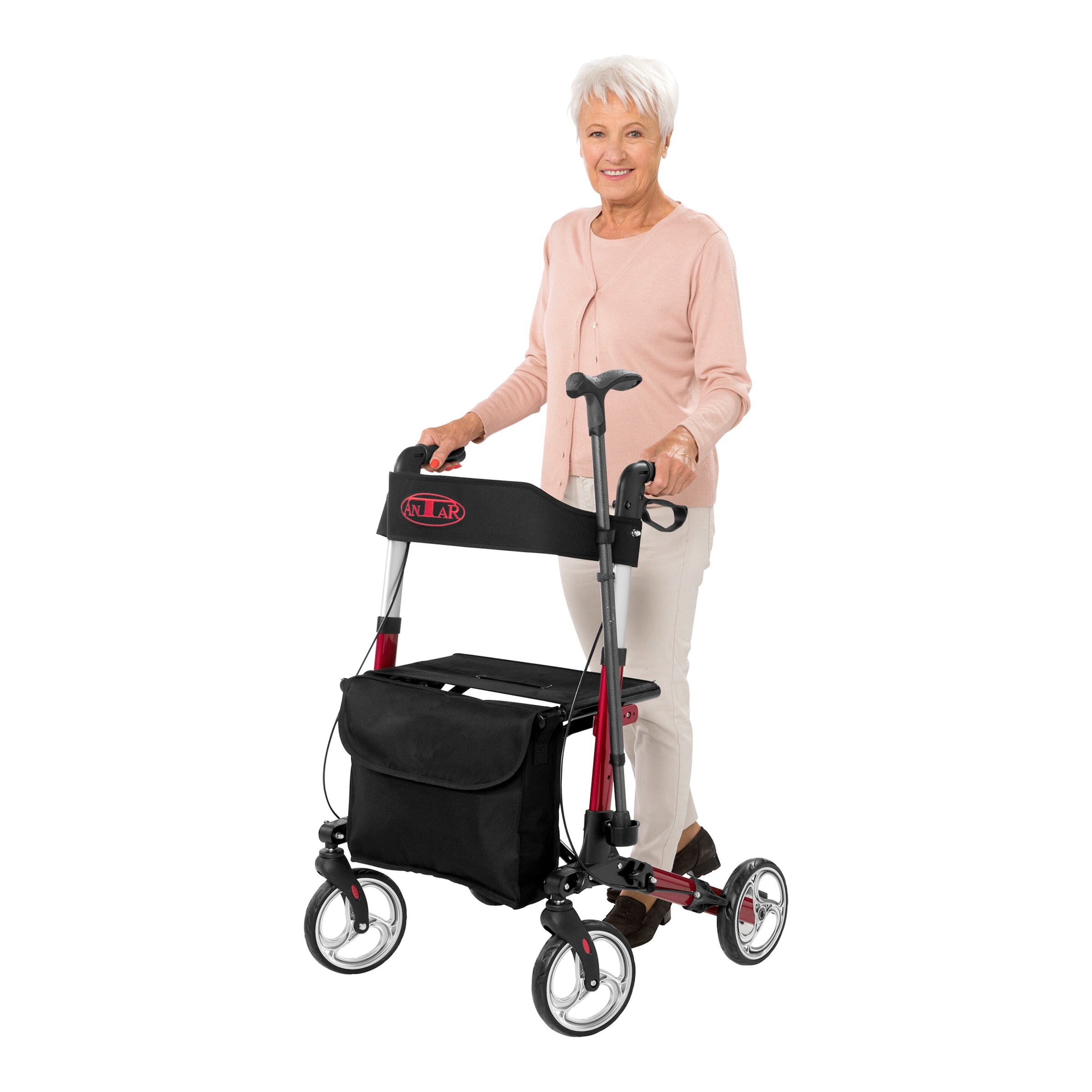 Antar Premium Rollator Aus Aluminium – Faltbar, Höhenverstellbar, Mit Bremse & Tasche