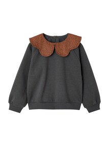 Mädchen Sweatshirt mit breitem Kragen