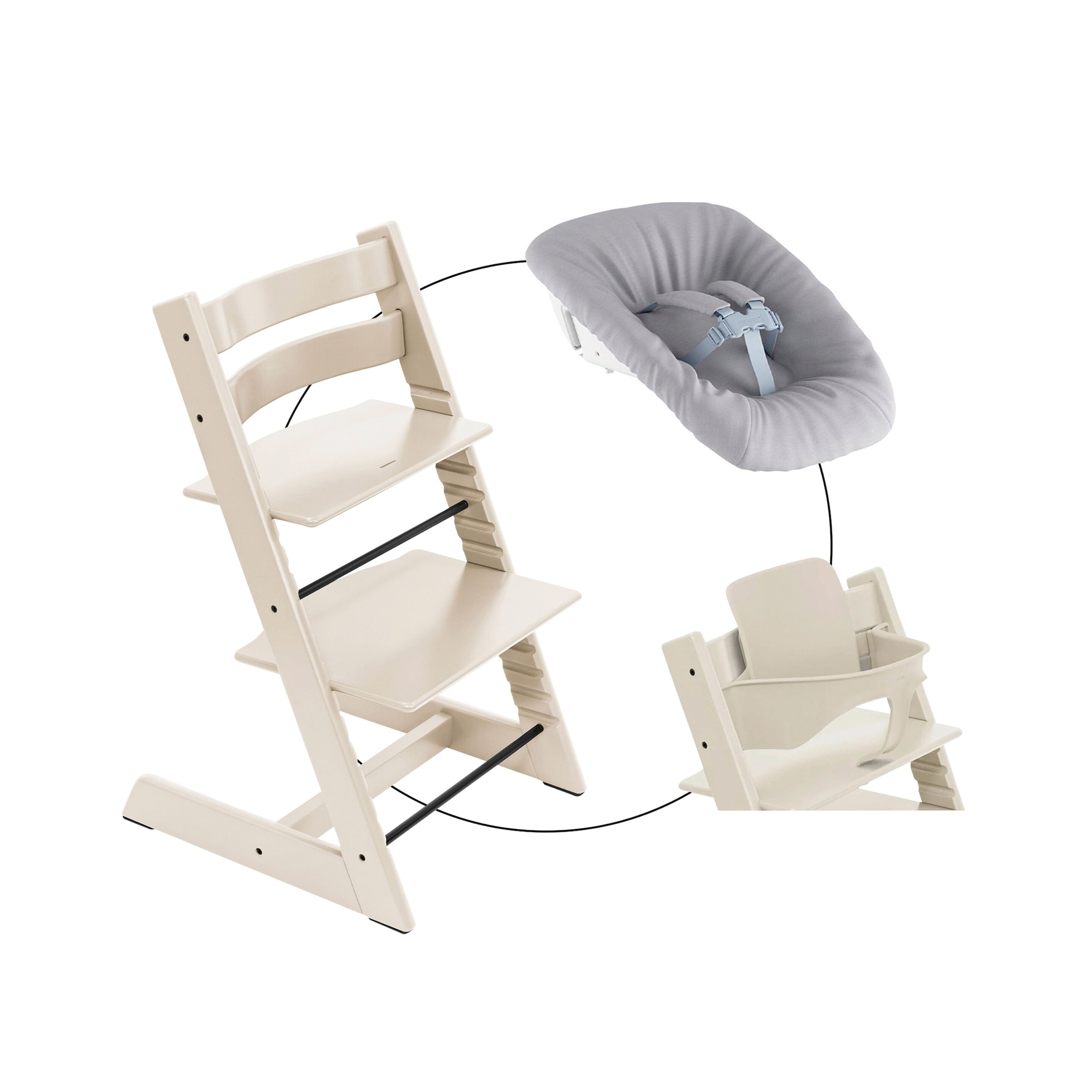 Stokke® Tripp Trapp® Bundle Treppenhochstuhl inkl. Newbornset Light Grey & Babyset