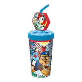 Trinkbecher mit Strohhalm und 3D-Figur, 475 ml