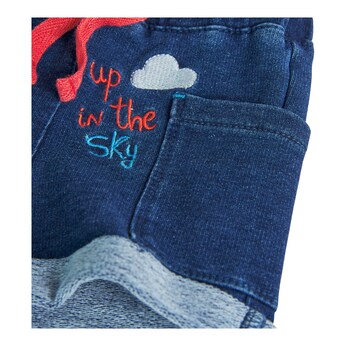 2-tlg. Set T-Shirt und Jeans-Shorts Heißluftballons