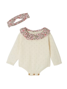 Baby-Set: Kurzoverall & Haarband