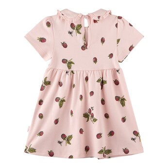 Kleid kurzarm Bubikragen Himbeeren