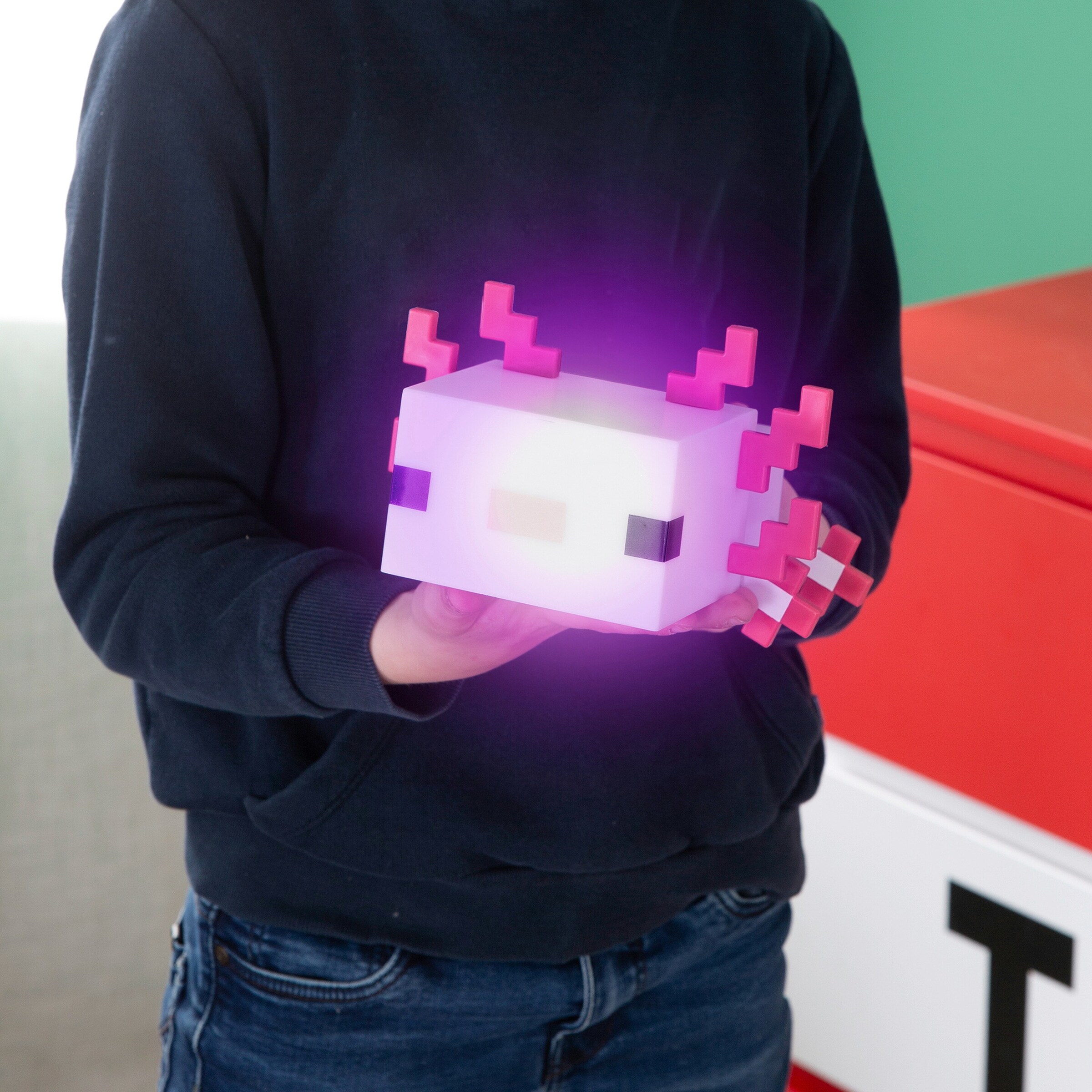 Roba LED-Tischlampe, Axolotl aufladbarer Akku MINECRAFT
