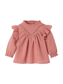Mädchen Baby Bluse mit Volants, Struktureffekt