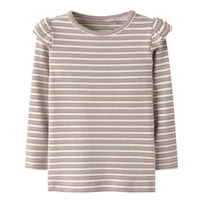 T-shirt à manches longues rayures matière côtelée