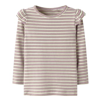 T-shirt à manches longues rayures matière côtelée