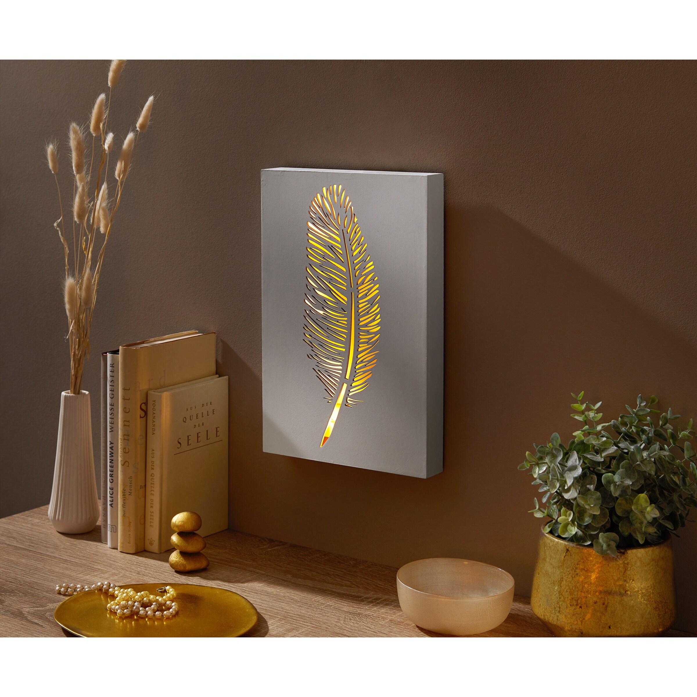 LED-Bild „Leuchtfeder“