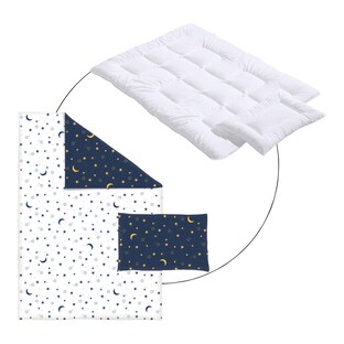 Bundle Betten-Set 2-teiling inkl. Bettwäsche Mond und Sterne 100x135 cm