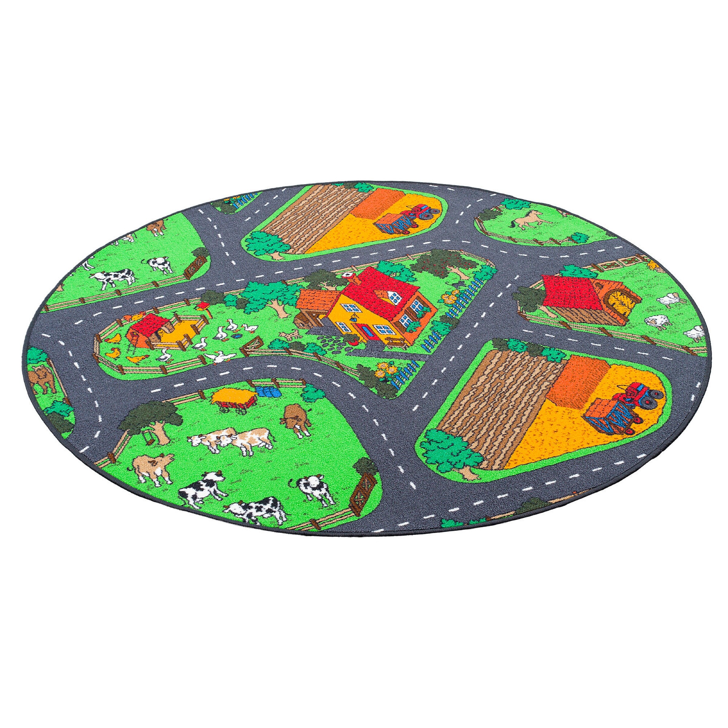 Thumbnail - Snapstyle Kinder Spiel Teppich Bauernhof Rund