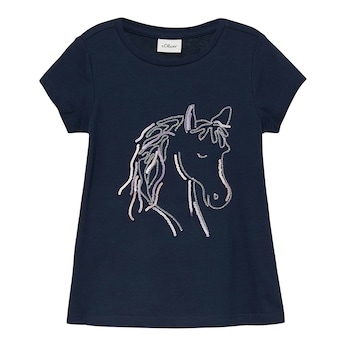 T-Shirt Pailletten-Pferd