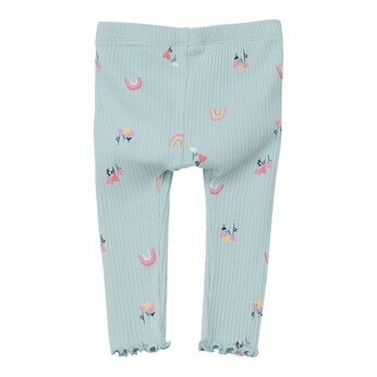 Leggings Blumen Regenbögen Rippqualität