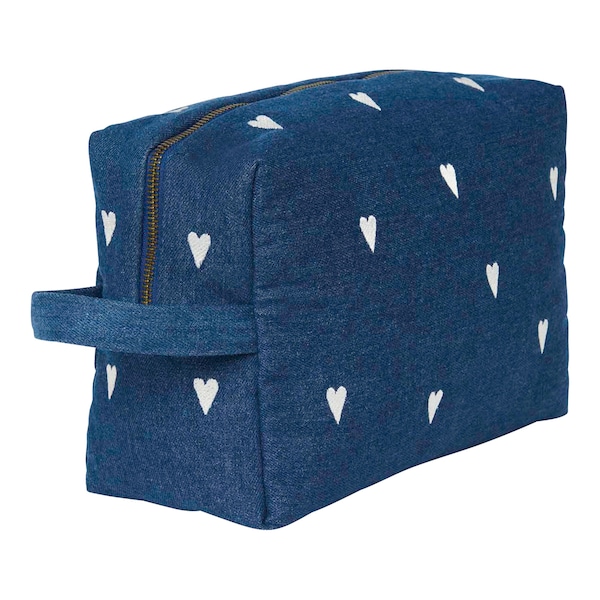 Denim weiße Herzen