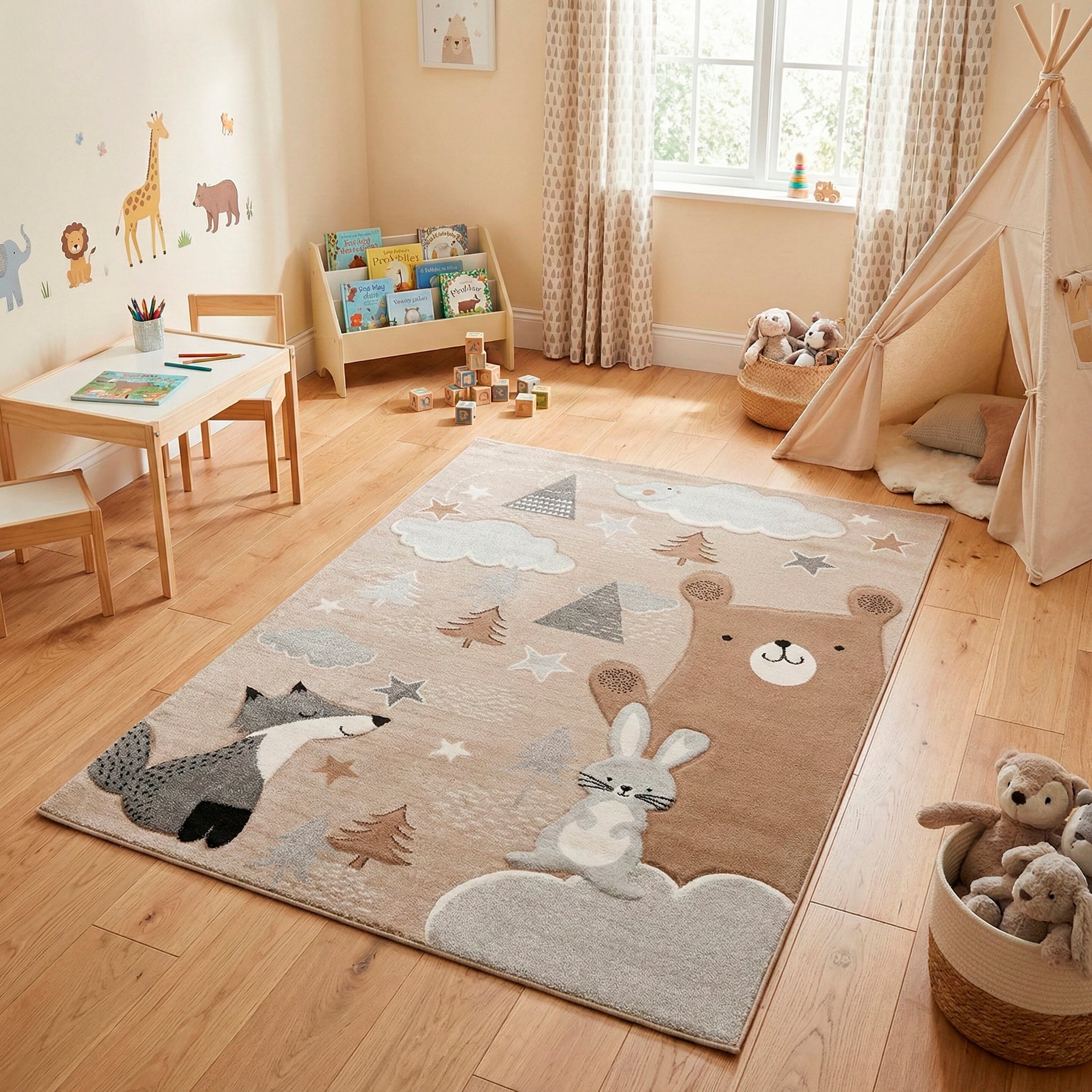 Pergamon Kinder Teppich Maui Kids Fuchs und Bär