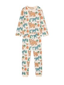 Jungen Schlafanzug WALDTIERE, Allover-Print