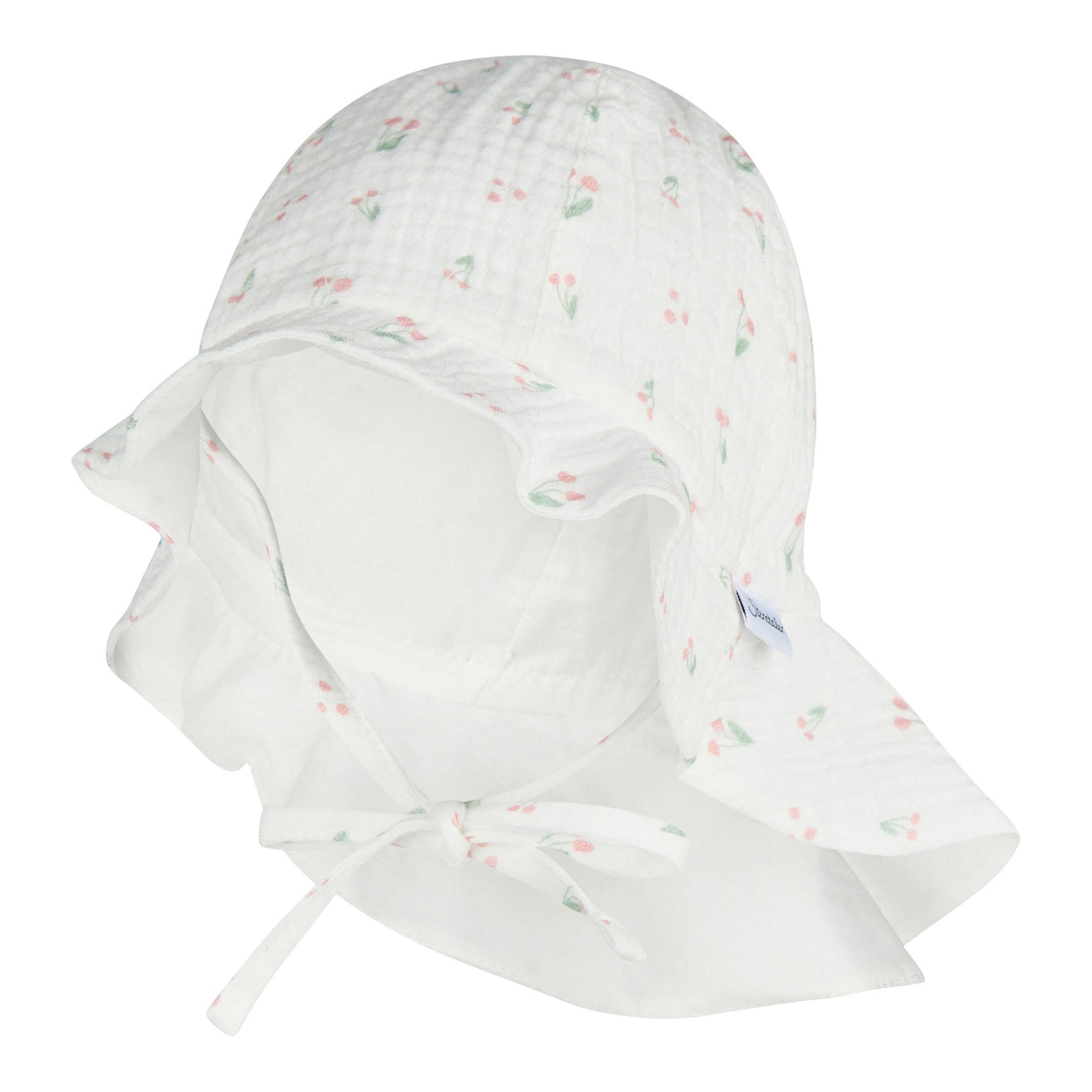 Sterntaler Musselin-Sonnenhut mit Nackenschutz Kirschen