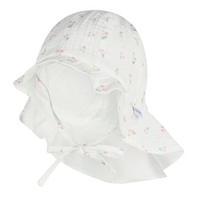 Chapeau de soleil en mousseline avec protège-nuque cerises