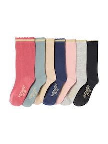 7er-Pack Mädchen Socken, Glitzerstreifen BASIC