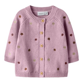 Strickjacke Blumenstickerei
