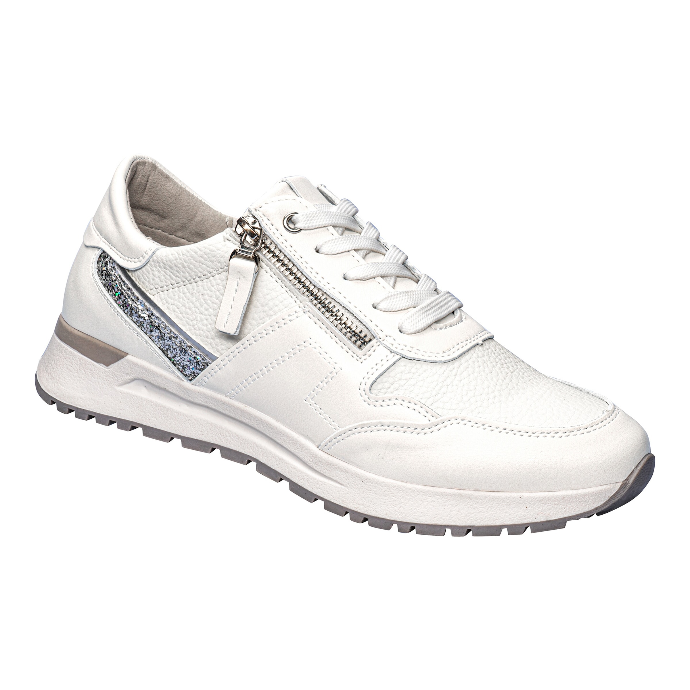 Leder-Komfortsneaker "Glitzer"