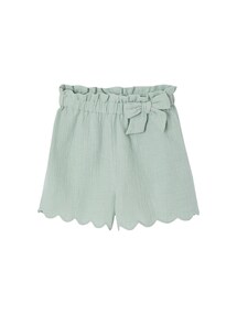 Shorts Mädchen aus Musselin mit Stoffgürtel