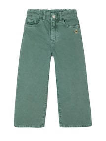 Weite Mädchen Hose mit Blumenstickerei, Bundweite verstellbar