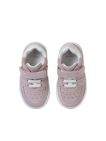 Baby Ledersneakers mit Klett und Schnürung, Lochmuster