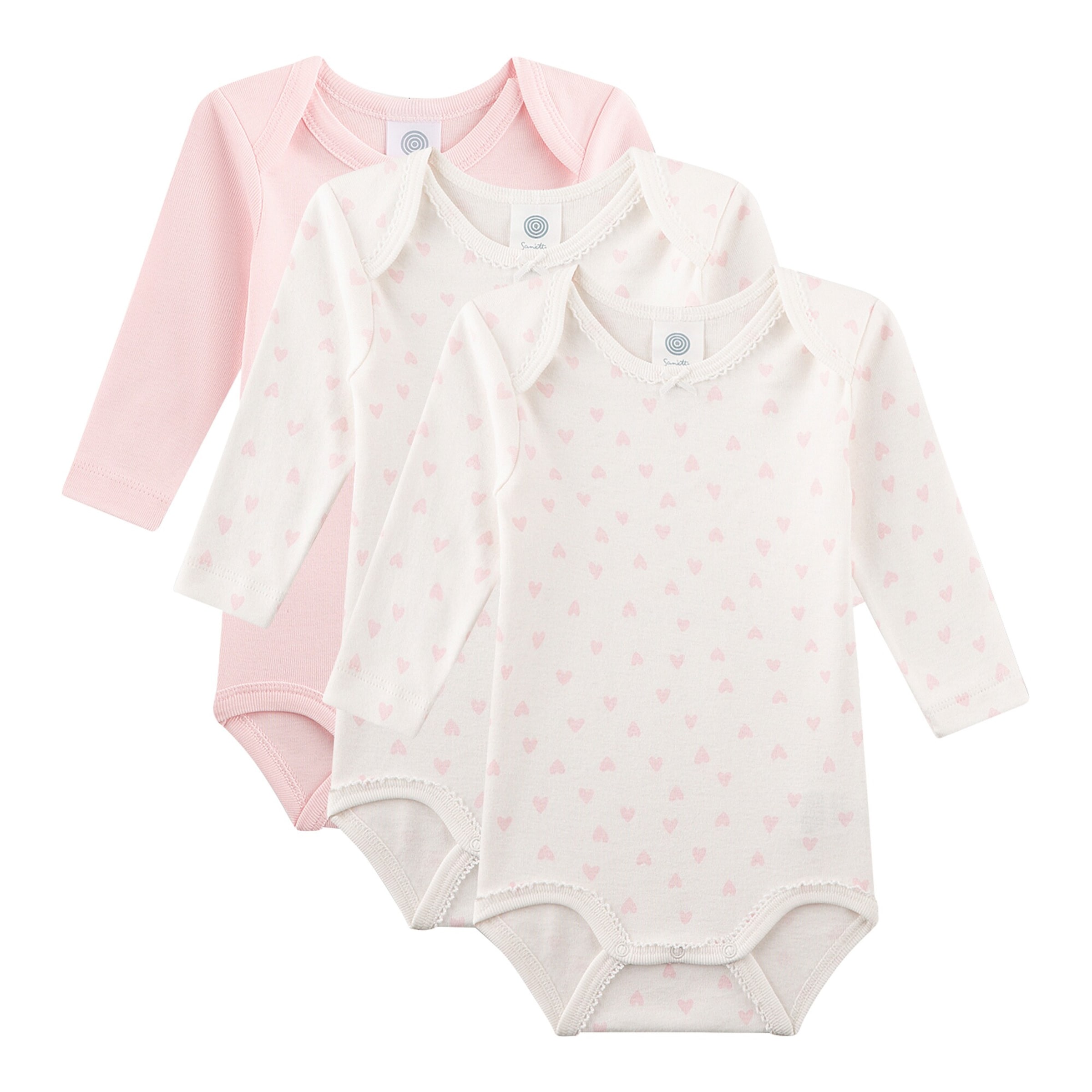 Sanetta 3er-Pack Bodys langarm Herzen