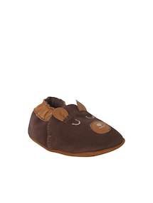 Baby Leder-Krabbelschuhe / Hausschuhe BÄR oder LÖWE, Geschenkbox