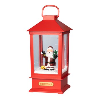 Led-lantaarn "Kerstman in de sneeuw"