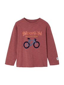 Jungen Shirt mit Flockprint und Recycling-Baumwolle